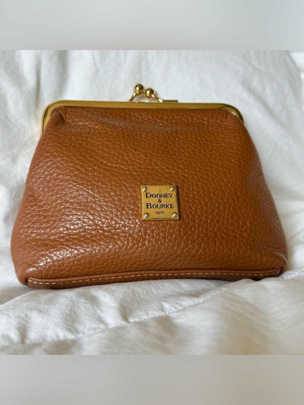 Dooney & Bourke Pebbled Leather Coin Purse in Brown